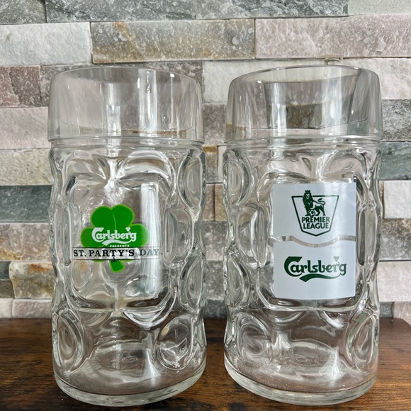 Carlsberg Large Beer Stein Mugs (2) - Picture 1 of 4